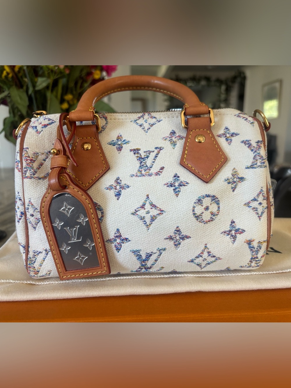 Louis Vuitton Speedy Bandoulière 20 Monogram Jacquard Multicolor Beige